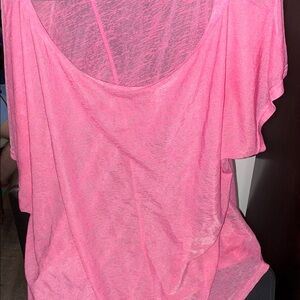 SHEIN Vibrant Pink Sheer Top